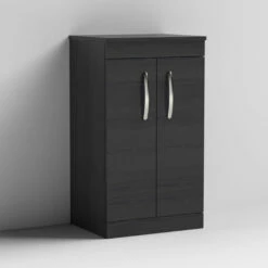 Nuie Athena Floor Standing 2-Door Vanity Unit And Worktop 500mm Wide - Charcoal Black -HEATANDPLUMB Sales nuie athena vanity unit ath005w 12