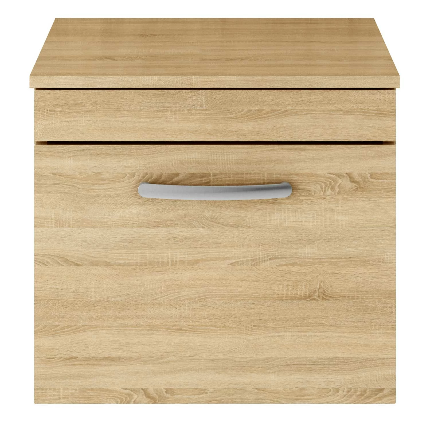 Nuie Athena Wall Hung 1-Drawer Vanity Unit And Worktop 500mm Wide - Natural Oak 7 Nuie Athena Wall Hung 1-Drawer Vanity Unit And Worktop 500mm Wide - Natural Oak - Image 5