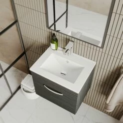 Nuie Athena Wall Hung 1-Drawer Vanity Unit With Basin-2 500mm Wide - Gloss White 10 Nuie Athena Wall Hung 1-Drawer Vanity Unit With Basin-2 500mm Wide - Gloss White -HEATANDPLUMB Sales nuie athena vanity unit ath011b 2 2