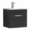 Nuie Athena Wall Hung 1-Drawer Vanity Unit With Basin-2 500mm Wide - Charcoal Black -HEATANDPLUMB Sales nuie athena vanity unit ath012b 3