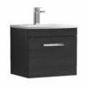 Nuie Athena Wall Hung 1-Drawer Vanity Unit With Basin-4 500mm Wide - Charcoal Black 2 Nuie Athena Wall Hung 1-Drawer Vanity Unit With Basin-4 500mm Wide - Charcoal Black -HEATANDPLUMB Sales nuie athena vanity unit ath012g 3