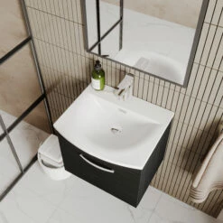 Nuie Athena Wall Hung 1-Drawer Vanity Unit With Basin-4 500mm Wide - Gloss White -HEATANDPLUMB Sales nuie athena vanity unit ath012g 5