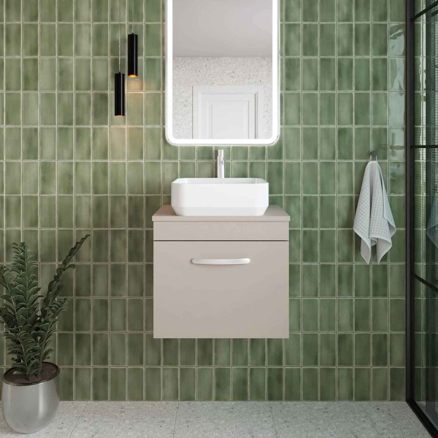 Nuie Athena Wall Hung 1-Drawer Vanity Unit And Worktop 500mm Wide - Natural Oak 3 Nuie Athena Wall Hung 1-Drawer Vanity Unit And Worktop 500mm Wide - Natural Oak