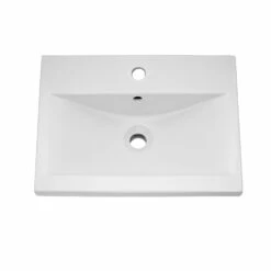 Nuie Athena Wall Hung 2-Door Vanity Unit With Basin-1 500mm Wide - Gloss Grey Mist -HEATANDPLUMB Sales nuie athena vanity unit ath021a 1