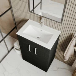 Nuie Athena Floor Standing 2-Door Vanity Unit With Basin-2 600mm Wide - Gloss White -HEATANDPLUMB Sales nuie athena vanity unit ath026b 6