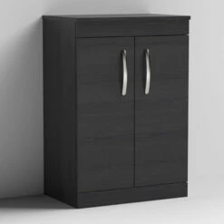 Nuie Athena Floor Standing 2-Door Vanity Unit And Worktop 600mm Wide - Charcoal Black 14 Nuie Athena Floor Standing 2-Door Vanity Unit And Worktop 600mm Wide - Charcoal Black -HEATANDPLUMB Sales nuie athena vanity unit ath026w 2