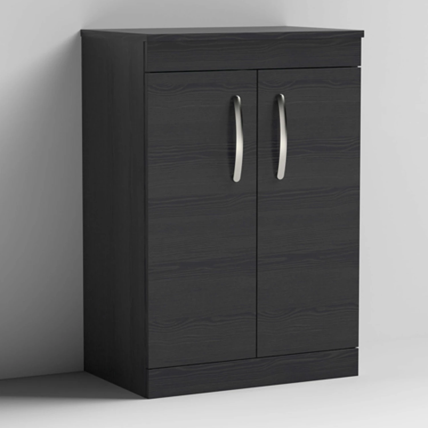Nuie Athena Floor Standing 2-Door Vanity Unit And Worktop 600mm Wide - Charcoal Black 6 Nuie Athena Floor Standing 2-Door Vanity Unit And Worktop 600mm Wide - Charcoal Black - Image 4