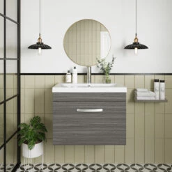 Nuie Athena Wall Hung 1-Drawer Vanity Unit With Basin-2 600mm Wide - Anthracite Woodgrain 15 Nuie Athena Wall Hung 1-Drawer Vanity Unit With Basin-2 600mm Wide - Anthracite Woodgrain -HEATANDPLUMB Sales nuie athena vanity unit ath039a 10