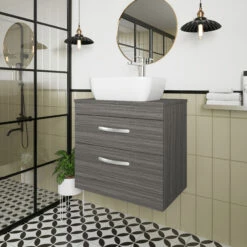 Nuie Athena Wall Hung 2-Drawer Vanity Unit And Worktop 600mm Wide - Gloss White 11 Nuie Athena Wall Hung 2-Drawer Vanity Unit And Worktop 600mm Wide - Gloss White -HEATANDPLUMB Sales nuie athena vanity unit ath046w 11