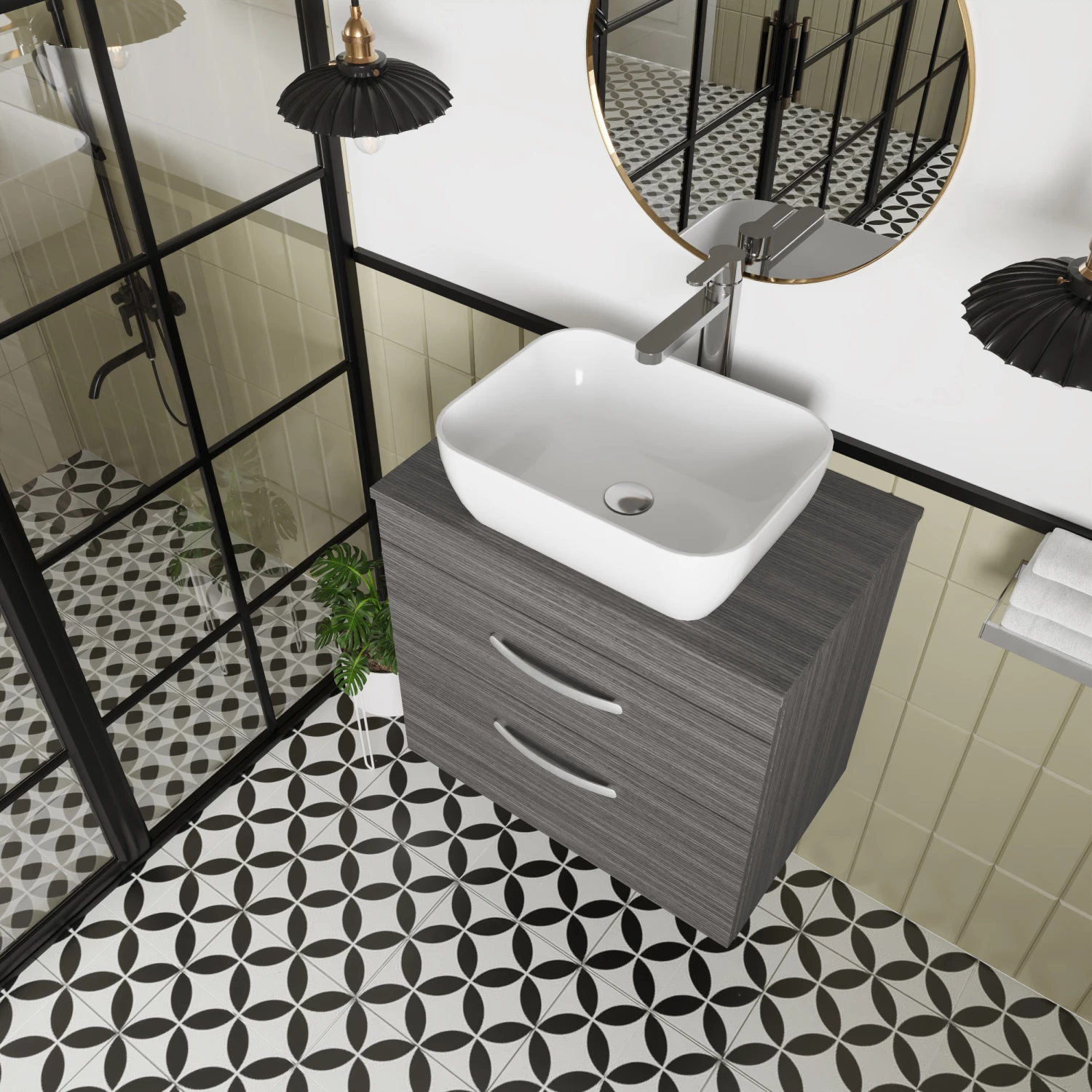 Nuie Athena Wall Hung 2-Drawer Vanity Unit And Worktop 600mm Wide - Gloss White 9 Nuie Athena Wall Hung 2-Drawer Vanity Unit And Worktop 600mm Wide - Gloss White - Image 7