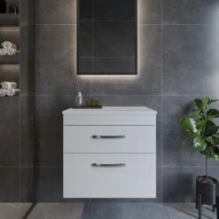 Nuie Athena Wall Hung 2-Drawer Vanity Unit And Worktop 600mm Wide - Gloss White 14 Nuie Athena Wall Hung 2-Drawer Vanity Unit And Worktop 600mm Wide - Gloss White -HEATANDPLUMB Sales nuie athena vanity unit ath048w 2