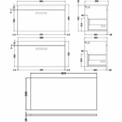Nuie Athena Wall Hung 1-Drawer Vanity Unit And Worktop 800mm Wide - Gloss White 13 Nuie Athena Wall Hung 1-Drawer Vanity Unit And Worktop 800mm Wide - Gloss White -HEATANDPLUMB Sales nuie athena vanity unit ath060w 1 2