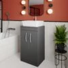 Nuie Athena Floor Standing 2-Door Vanity Unit And Worktop 500mm Wide - Gloss Grey -HEATANDPLUMB Sales nuie athena vanity unit ath072w 3