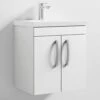 Nuie Athena Wall Hung 2-Door Vanity Unit With Basin-1 500mm Wide - Gloss White -HEATANDPLUMB Sales nuie athena vanity unit ath088a