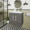 Nuie Athena Wall Hung 2-Door Vanity Unit With Basin-4 600mm Wide - Anthracite Woodgrain -HEATANDPLUMB Sales nuie athena vanity unit ath093a 5