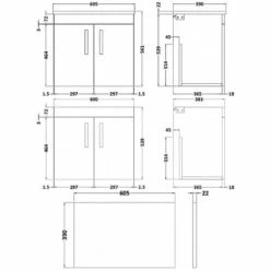 Nuie Athena Wall Hung 2-Door Vanity Unit With Sparkling White Worktop 600mm Wide - Charcoal Black Woodgrain 12 Nuie Athena Wall Hung 2-Door Vanity Unit With Sparkling White Worktop 600mm Wide - Charcoal Black Woodgrain -HEATANDPLUMB Sales nuie athena vanity unit ath093lbg 1 4