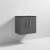 Nuie Athena Wall Hung 2-Door Vanity Unit With Sparkling Black Worktop 600mm Wide - Gloss Grey 1 Nuie Athena Wall Hung 2-Door Vanity Unit With Sparkling Black Worktop 600mm Wide - Gloss Grey -HEATANDPLUMB Sales nuie athena vanity unit ath094lsb 1