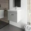 Nuie Athena Wall Hung 1-Drawer Vanity Unit With Basin-2 500mm Wide - Gloss Grey Mist 1 Nuie Athena Wall Hung 1-Drawer Vanity Unit With Basin-2 500mm Wide - Gloss Grey Mist -HEATANDPLUMB Sales nuie athena vanity unit ath104a 1