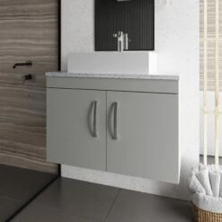 Nuie Athena Wall Hung 2-Door Vanity Unit And Worktop 800mm Wide - Gloss White 14 Nuie Athena Wall Hung 2-Door Vanity Unit And Worktop 800mm Wide - Gloss White -HEATANDPLUMB Sales nuie athena vanity unit ath115lsw 5
