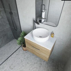 Nuie Athena Wall Hung 1-Drawer Vanity Unit And Worktop 600mm Wide - Gloss White -HEATANDPLUMB Sales nuie athena vanity unit pmathwh1drvuw60 11