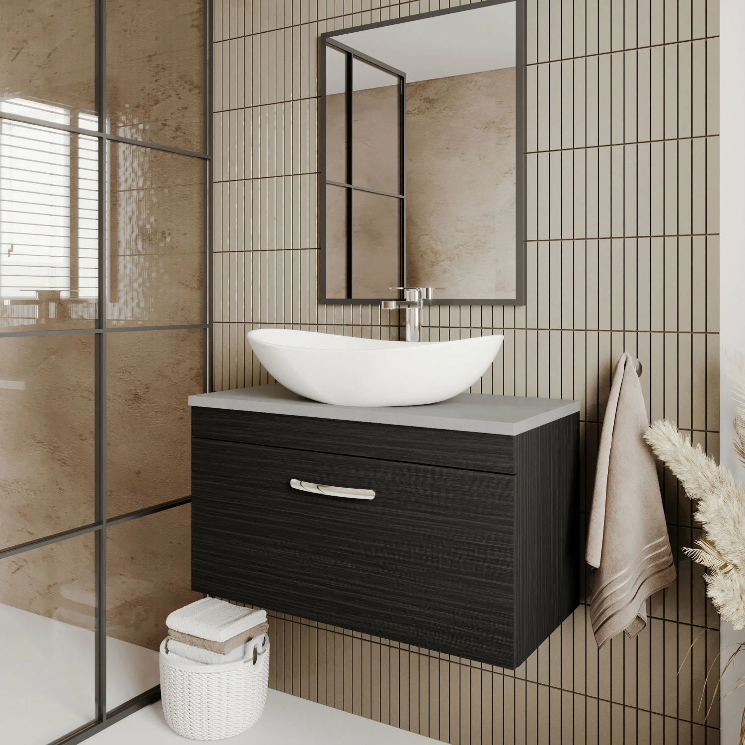 Nuie Athena Wall Hung 1-Drawer Vanity Unit And Worktop 800mm Wide - Gloss White 10 Nuie Athena Wall Hung 1-Drawer Vanity Unit And Worktop 800mm Wide - Gloss White - Image 8