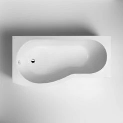 Nuie B-Shaped Shower Bath With Front Panel And Screen 1700mm X 735mm/900mm - Left Handed -HEATANDPLUMB Sales nuie b shaped bath wbb1585l 1