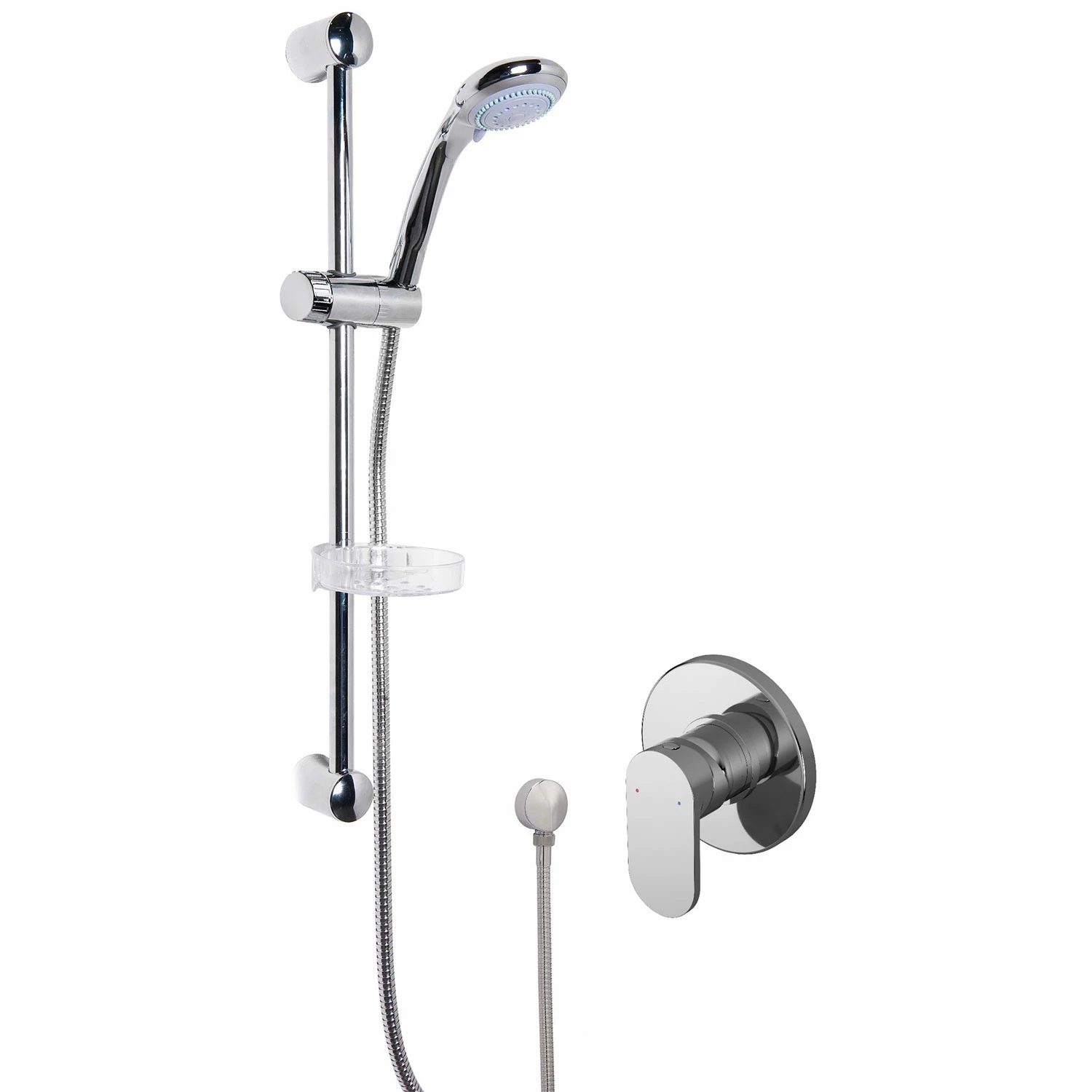 Nuie Binsey Round Manual Concealed Shower Valve With Slider Rail Kit - Chrome 4 Nuie Binsey Round Manual Concealed Shower Valve With Slider Rail Kit - Chrome - Image 2