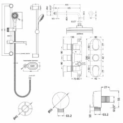 Nuie Binsey Triple Thermostatic Concealed Complete Mixer Shower - Chrome 5 Nuie Binsey Triple Thermostatic Concealed Complete Mixer Shower - Chrome -HEATANDPLUMB Sales nuie binsey complete mixer shower sbr22tr2 2