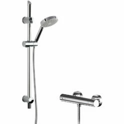 Nuie Binsey Round Thermostatic Bar Shower Valve With Slim Single Function Slider Rail Kit - Chrome 5 Nuie Binsey Round Thermostatic Bar Shower Valve With Slim Single Function Slider Rail Kit - Chrome -HEATANDPLUMB Sales nuie binsey complete mixer shower sbr85bv1 1