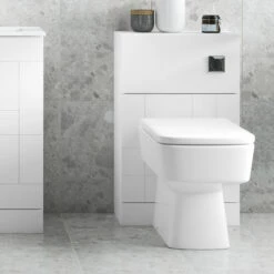 Nuie Blocks Back To Wall WC Unit 500mm Wide - Satin White