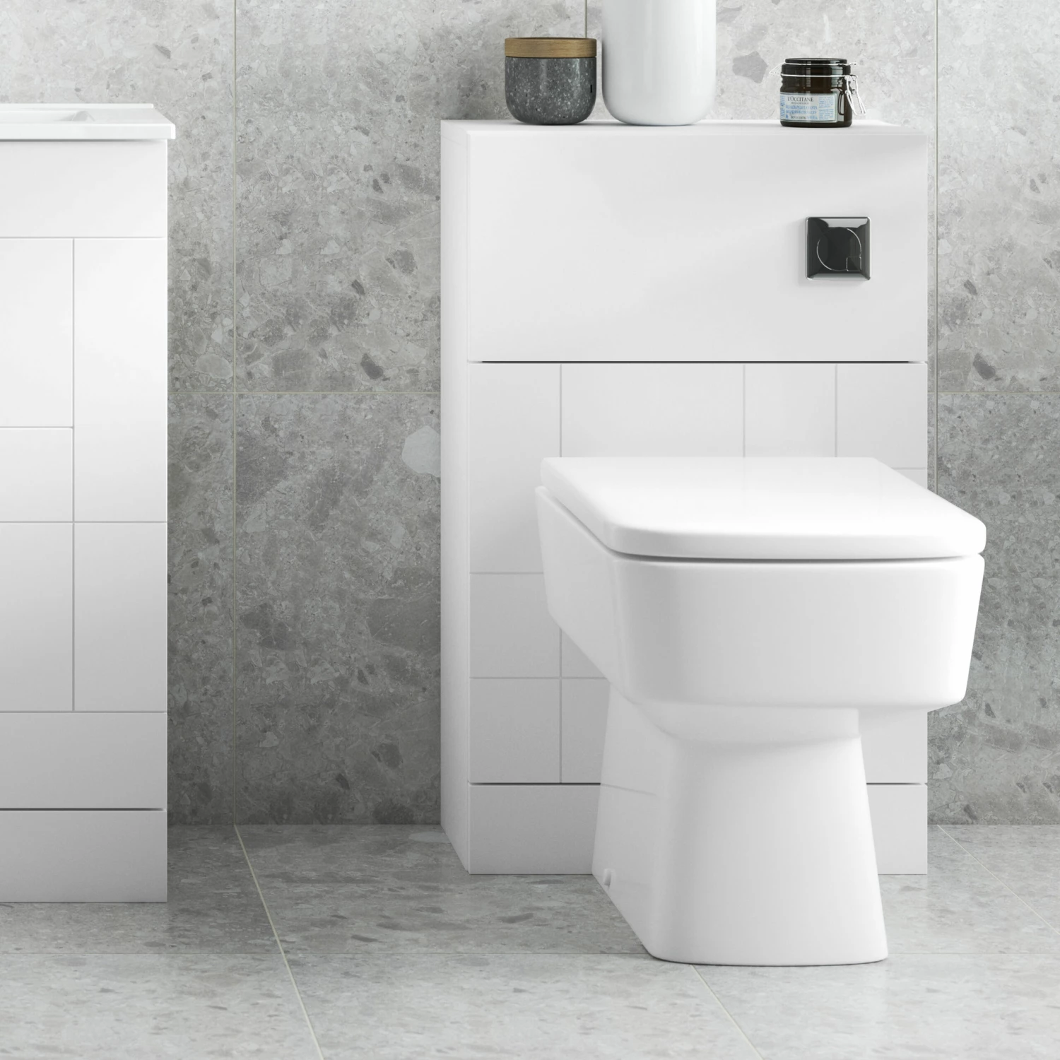 Nuie Blocks Back To Wall WC Unit 500mm Wide - Satin White 3 Nuie Blocks Back To Wall WC Unit 500mm Wide - Satin White