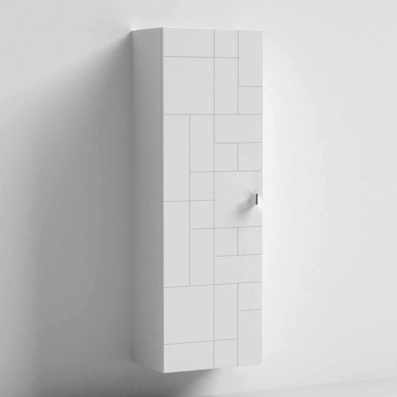 Nuie Blocks Wall Hung 1-Door Tall Storage Unit 400mm Wide - Satin White 4 Nuie Blocks Wall Hung 1-Door Tall Storage Unit 400mm Wide - Satin White - Image 2