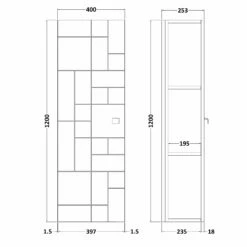 Nuie Blocks Wall Hung 1-Door Tall Storage Unit 400mm Wide - Satin White 8 Nuie Blocks Wall Hung 1-Door Tall Storage Unit 400mm Wide - Satin White -HEATANDPLUMB Sales nuie blocks bathroom furniture mof161a 2