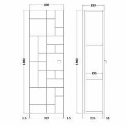Nuie Blocks Wall Hung 1-Door Tall Storage Unit 400mm Wide - Satin Blue 8 Nuie Blocks Wall Hung 1-Door Tall Storage Unit 400mm Wide - Satin Blue -HEATANDPLUMB Sales nuie blocks bathroom furniture mof161a