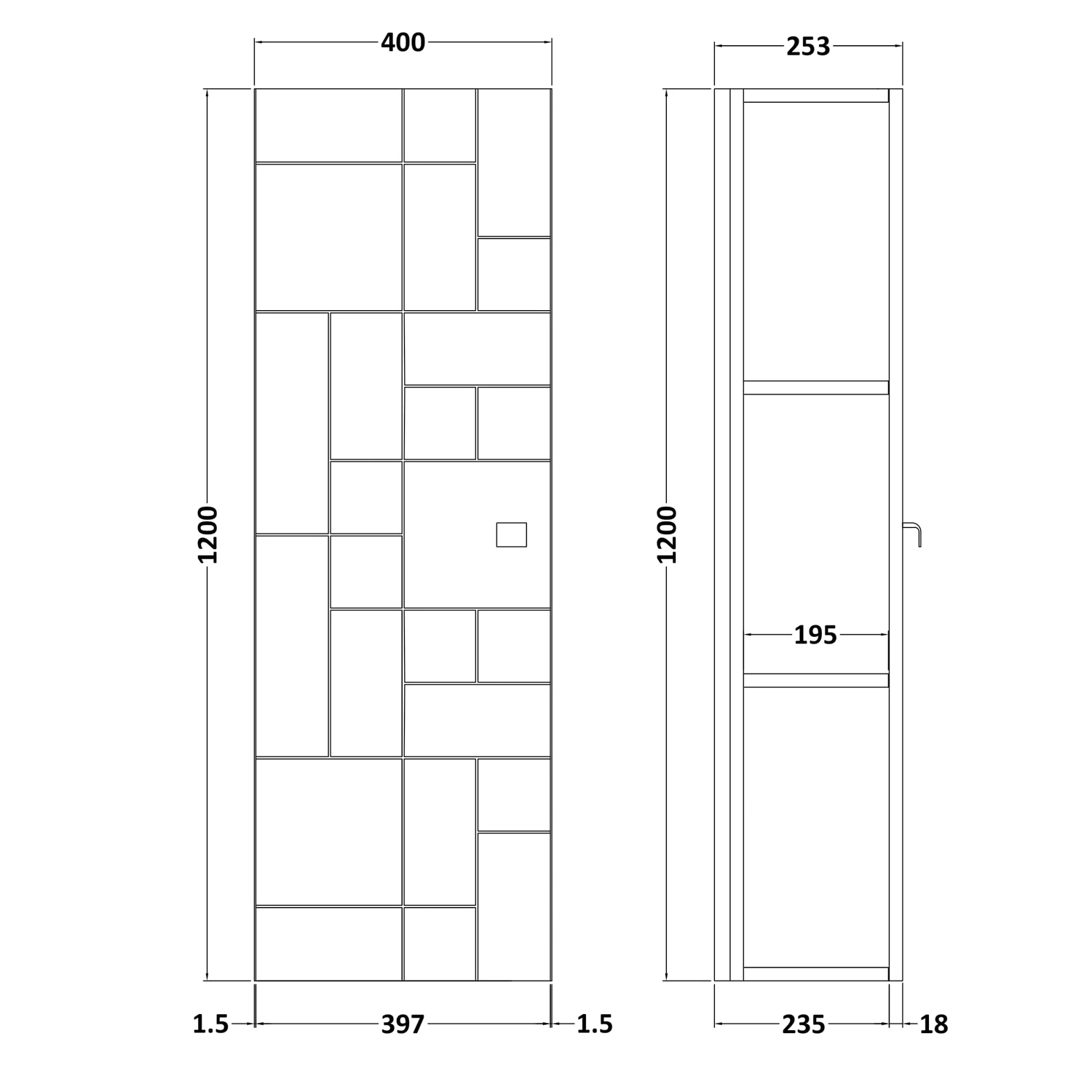 Nuie Blocks Wall Hung 1-Door Tall Storage Unit 400mm Wide - Satin Blue 5 Nuie Blocks Wall Hung 1-Door Tall Storage Unit 400mm Wide - Satin Blue - Image 3