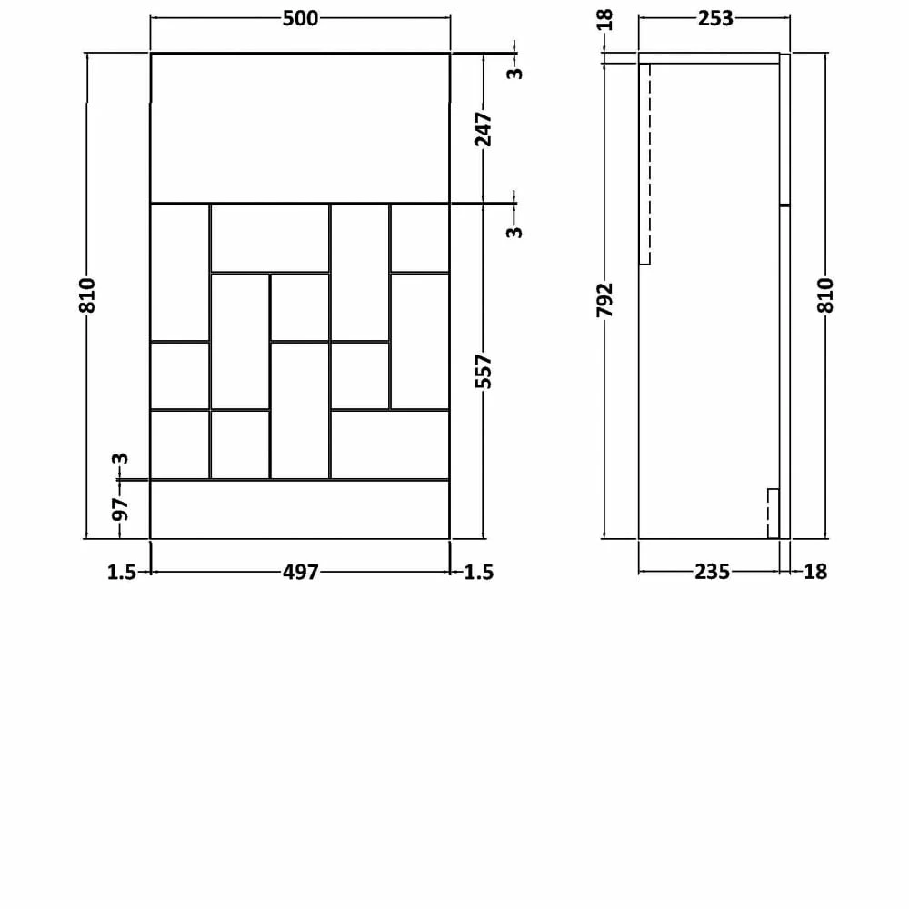 Nuie Blocks Back To Wall WC Unit 500mm Wide - Satin White 7 Nuie Blocks Back To Wall WC Unit 500mm Wide - Satin White - Image 5