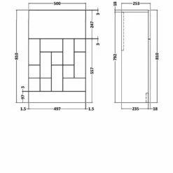 Nuie Blocks Back To Wall WC Unit 500mm Wide - Satin Grey -HEATANDPLUMB Sales nuie blocks bathroom furniture mof342a