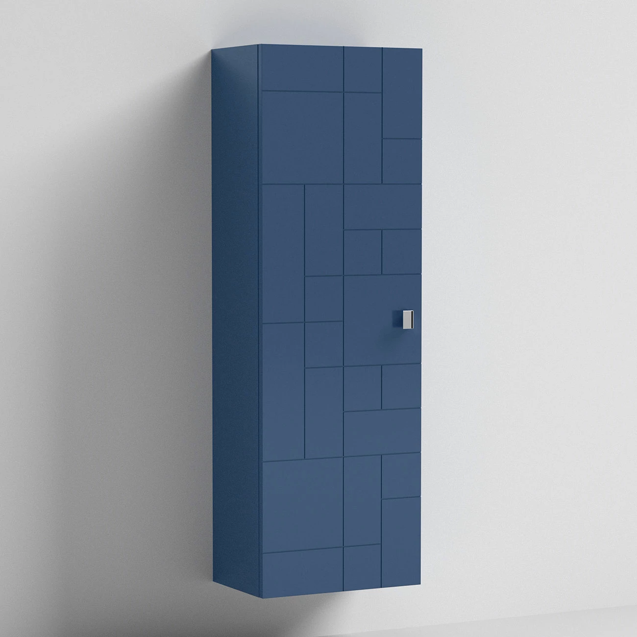 Nuie Blocks Wall Hung 1-Door Tall Storage Unit 400mm Wide - Satin Blue 4 Nuie Blocks Wall Hung 1-Door Tall Storage Unit 400mm Wide - Satin Blue - Image 2