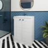 Nuie Blocks Floor Standing 2-Door Vanity Unit With Basin-1 600mm Wide - Satin White -HEATANDPLUMB Sales nuie blocks vanity unit blo106a 6