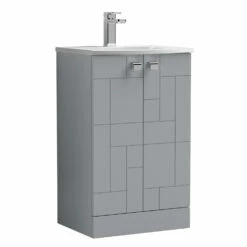 Nuie Blocks Floor Standing 2-Door Vanity Unit With Basin-4 500mm Wide - Satin Grey 15 Nuie Blocks Floor Standing 2-Door Vanity Unit With Basin-4 500mm Wide - Satin Grey -HEATANDPLUMB Sales nuie blocks vanity unit blo203g