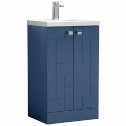 Nuie Blocks Floor Standing 2-Door Vanity Unit With Basin-1 500mm Wide - Satin Blue 13 Nuie Blocks Floor Standing 2-Door Vanity Unit With Basin-1 500mm Wide - Satin Blue -HEATANDPLUMB Sales nuie blocks vanity unit blo303a
