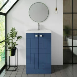Nuie Blocks Floor Standing 2-Door Vanity Unit With Basin-1 500mm Wide - Satin Blue 11 Nuie Blocks Floor Standing 2-Door Vanity Unit With Basin-1 500mm Wide - Satin Blue -HEATANDPLUMB Sales nuie blocks vanity unit blo303a 3