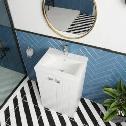 Nuie Blocks Floor Standing 2-Door Vanity Unit With Basin-1 500mm Wide - Satin Blue 12 Nuie Blocks Floor Standing 2-Door Vanity Unit With Basin-1 500mm Wide - Satin Blue -HEATANDPLUMB Sales nuie blocks vanity unit blo303a 5