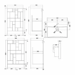 Nuie Blocks Floor Standing 2-Door Vanity Unit With Basin-3 500mm Wide - Satin Blue -HEATANDPLUMB Sales nuie blocks vanity unit blo303d 1
