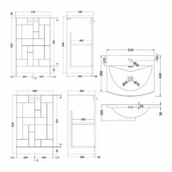 Nuie Blocks Floor Standing 2-Door Vanity Unit With Basin-4 500mm Wide - Satin Grey 12 Nuie Blocks Floor Standing 2-Door Vanity Unit With Basin-4 500mm Wide - Satin Grey -HEATANDPLUMB Sales nuie blocks vanity unit blo303g 1 1