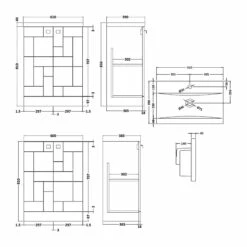 Nuie Blocks Floor Standing 2-Door Vanity Unit With Basin-1 600mm Wide - Satin White -HEATANDPLUMB Sales nuie blocks vanity unit blo306a 1