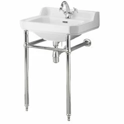Nuie Carlton Basin With Washstand 560mm Wide - 1 Tap Hole