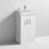 Nuie Mayford Floor Standing 2-Door Vanity Unit With Basin 450mm Wide - White 1 Nuie Mayford Floor Standing 2-Door Vanity Unit With Basin 450mm Wide - White -HEATANDPLUMB Sales nuie checkers vanity unit vtfw450 1