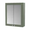 Nuie Classique 2-Door Mirrored Bathroom Cabinet 600mm Wide - Satin Green 2 Nuie Classique 2-Door Mirrored Bathroom Cabinet 600mm Wide - Satin Green -HEATANDPLUMB Sales nuie classique bathroom furniture cla817