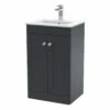 Nuie Classique Floor Standing 2-Door Vanity Unit With Basin-2 500mm Wide - Satin Anthracite -HEATANDPLUMB Sales nuie classique vanity unit clc1423c